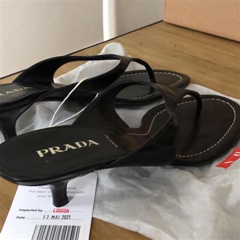 prada flip flop heels|prada slide sandals kitten heel.